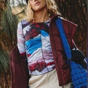 FP Movement by Free People Right On Run Multicolor Graphic Long Sleeve Tee